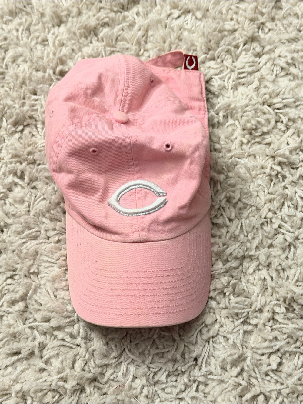 Pink Kids Baseball Cap with White Embroidered Logo